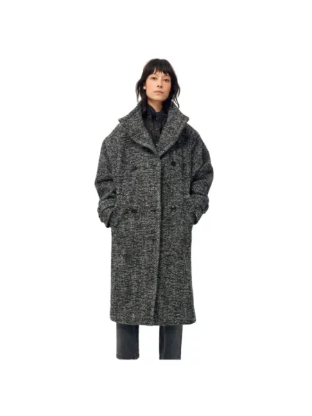 Długi płaszcz Sessun wełniany szary
