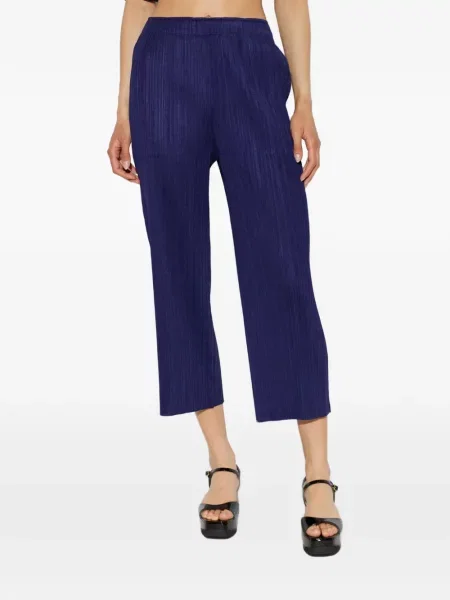 Pantaloni Pleats Please Issey Miyake albastru