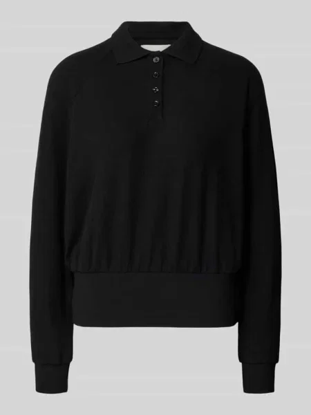 Opus Koszulka Polo Z Dzianiny Geigi schwarz czarne