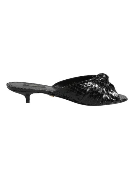 Klapki Dolce And Gabbana skórzane czarne