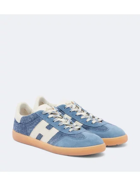 Sneakerși Hogan din piele de căprioară albastru