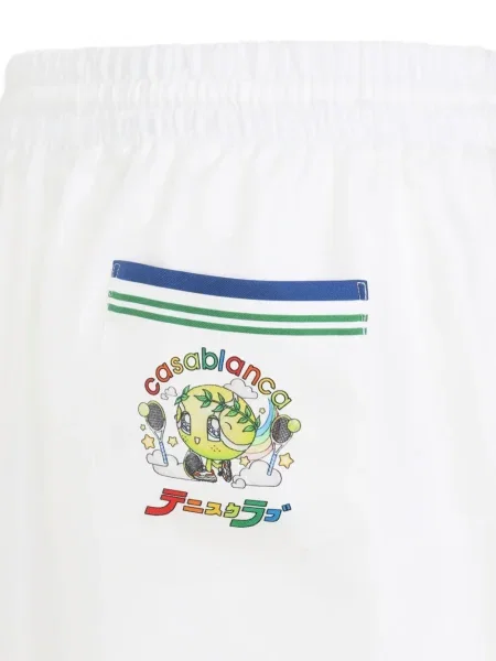 Pantaloni scurți Casablanca de mătase alb
