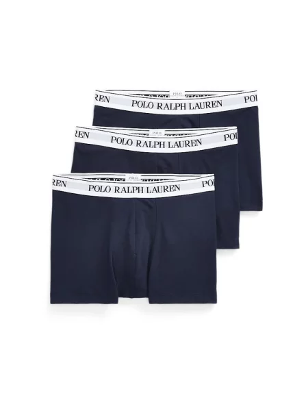 Obcisłe bokserki z paskiem z logo w zestawie 3 szt. model ‘CLASSIC TRUNK’ Polo Ralph Lauren Underwear niebieskie
