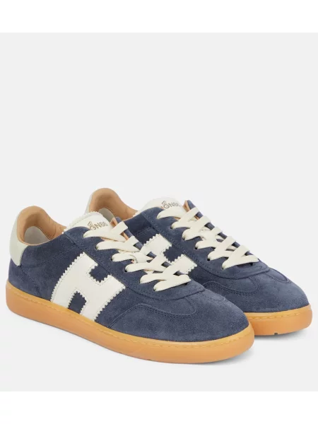 Sneakerși Hogan din piele de căprioară albastru