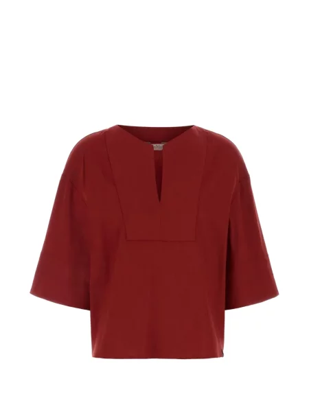 Top Max Mara cu decolteu în V roșu