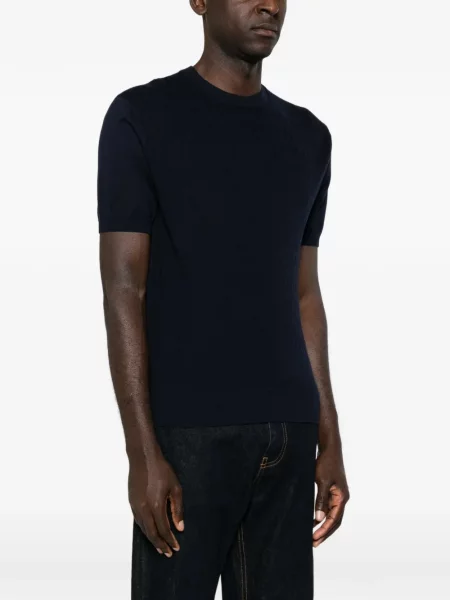 Scurt tricou Canali tricotate albastru
