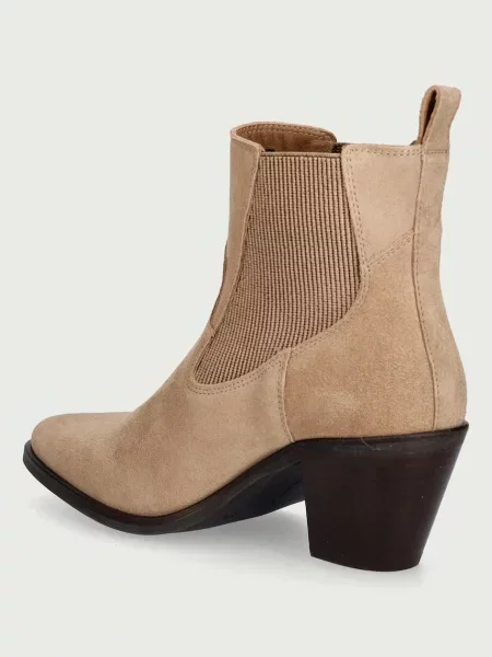 Tommy Hilfiger боти челси дамски от велур SUEDE WESTERN CHELSEA BOOT бежово