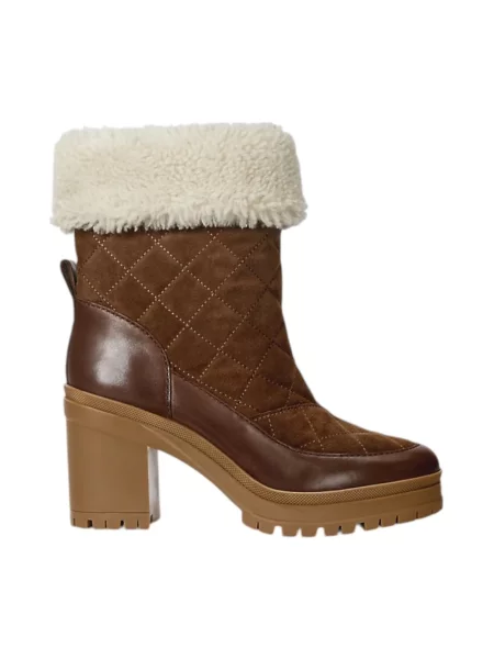 Botki Ralph Lauren skórzane brązowe