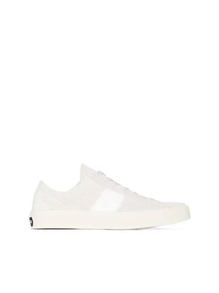 Sneakersy Tom Ford zamszowe z logo białe