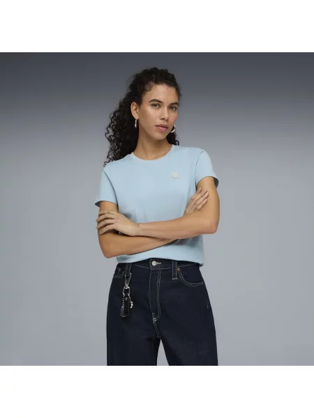 PUMA koszulka Essentials Elevated Odzież Niebieski S biała