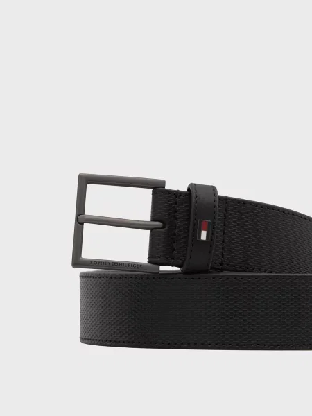 Кожаный ремень Tommy Hilfiger черный