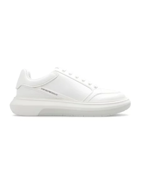 Sneakersy Emporio Armani skórzane z logo białe