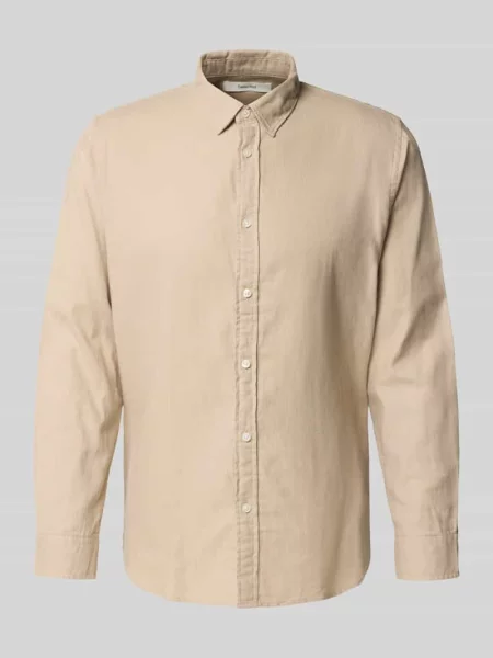 Koszula casualowa o kroju slim fit z czystej bawełny model ‘SLIMOWEN’ Selected Homme beżowa