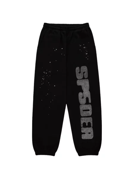 Stras pantaloni Sp5der alergare negru