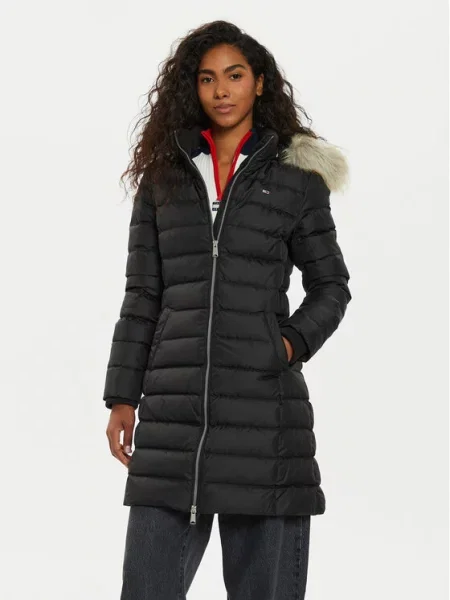Tommy Jeans Pūkinė striukė Essential juoda