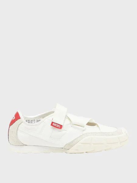 Шкіряні кросівки Diesel без шнурівки білі