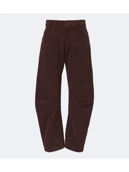 Pantaloni Nili Lotan de catifea cord maro