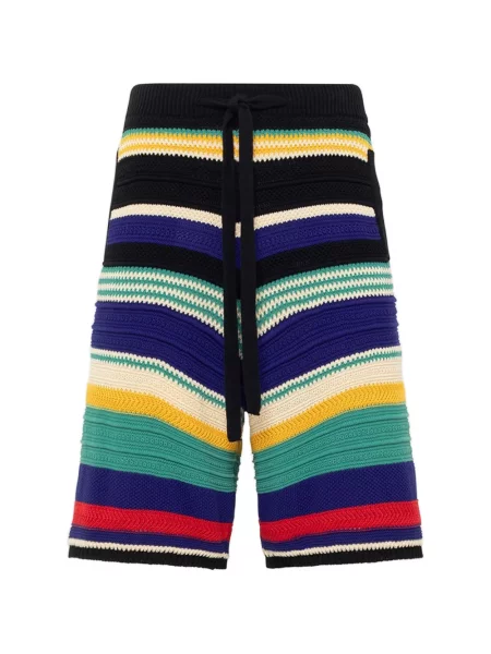 Плетени шорти Laneus на райета черно
