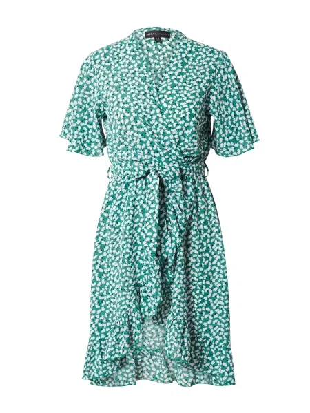 Mela London Haljina smaragdno zelena bijela