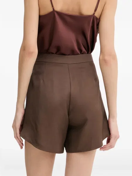 Pantaloni scurți Haveone cu talie înaltă maro