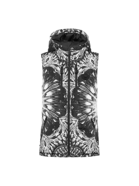 Krótka kamizelka Plein Sport w kwiatki czarna