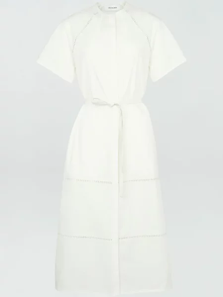 Rochie midi Yves Salomon până la genunchi de costum alb