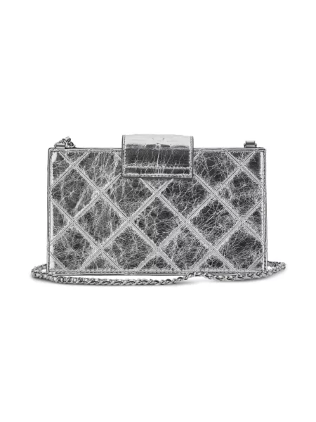 Naszyjnik Tory Burch skórzany szary