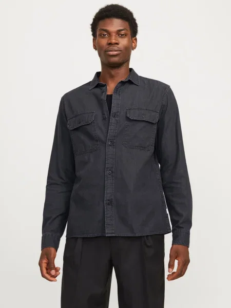 JACK & JONES Cămașă JJETRAVIS denim negru