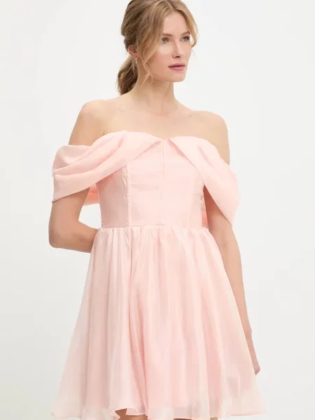 Answear Lab rochie mini evazati roz