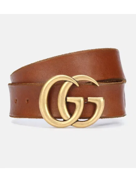 Kožený opasok Gucci hnedá