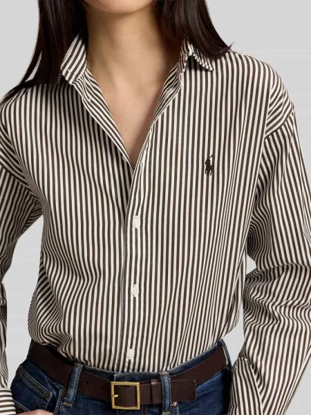 Bluzka koszulowa o kroju relaxed fit z czystej bawełny z wyhaftowanym logo Polo Ralph Lauren