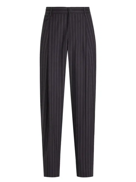 Pantaloni Dolce & Gabbana cu dungi plisate albastru