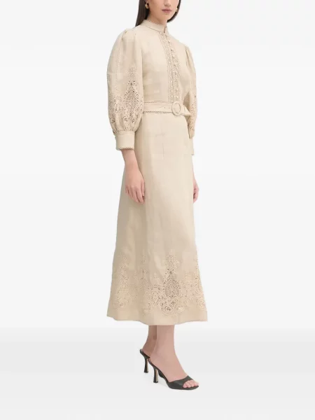 Cu centură rochie midi Luisa Spagnoli din dantelă
