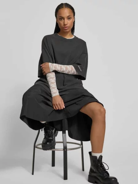 Oversized T-shirt z Wyhaftowane logo Black Palms czarna