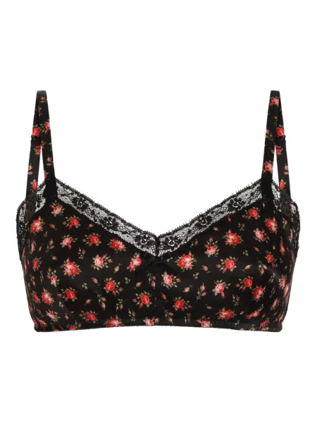 Sutien Dolce & Gabbana cu model floral cu imagine din dantelă negru