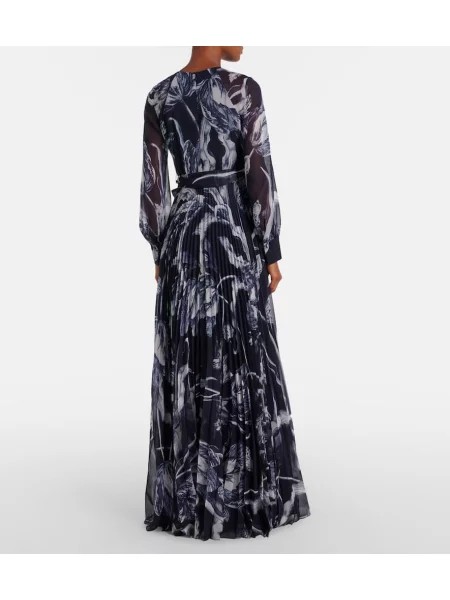 Rochie Erdem cu model floral albastru