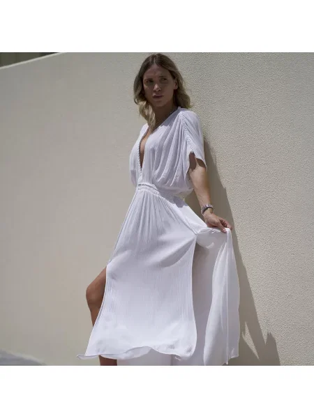 Maxi obleka Thead. bela