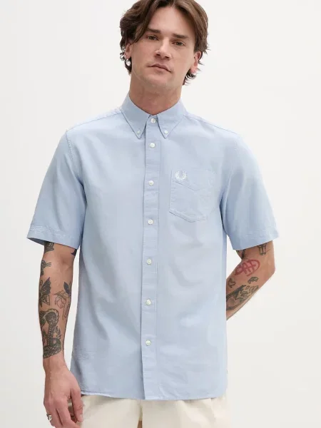 Fred Perry camasa din barbati cu guler button-down regular albastru