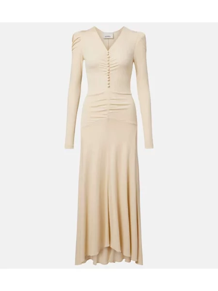 Rochie midi Isabel Marant până la genunchi de costum bej