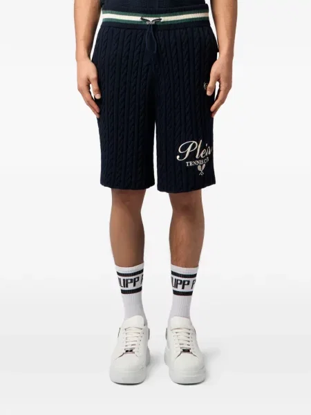 Megztos raišteliu šortai Philipp Plein mėlyna