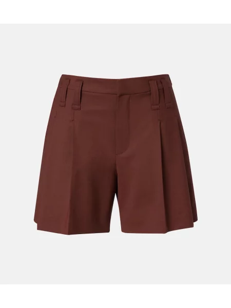Pantaloni scurți Brunello Cucinelli de lână maro