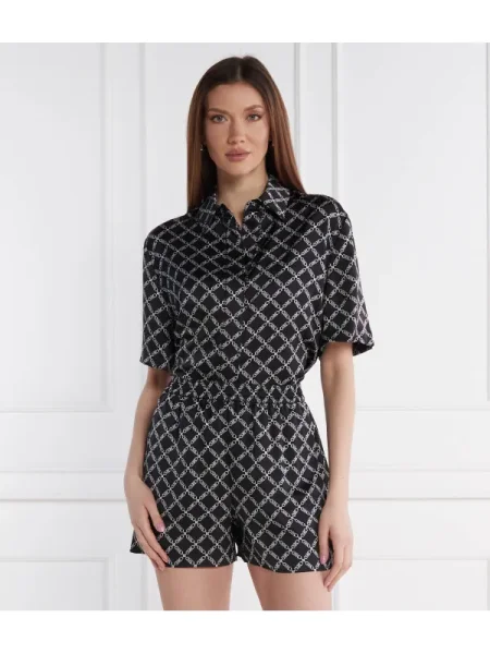 Michael Kors De satin cămașă EMPIRE negru