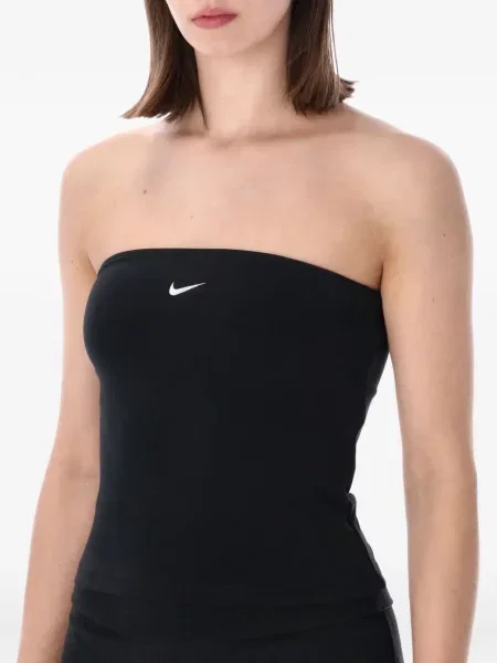 Top Nike cu broderie negru
