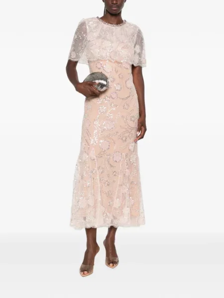 Rochie maxi Self-portrait cu paiete roz
