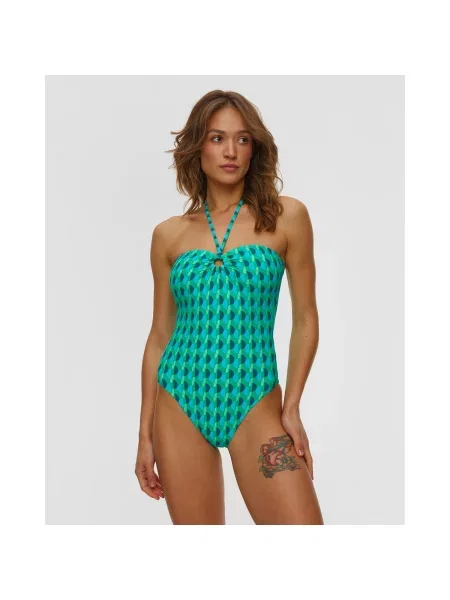 Dámske Jednodielne Plavky Seafolly Bandeau One Piece zelená