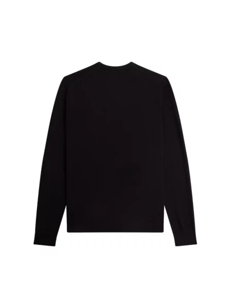 Lekka bluza Fred Perry klasyczna z dekoltem w kształcie litery U czarna