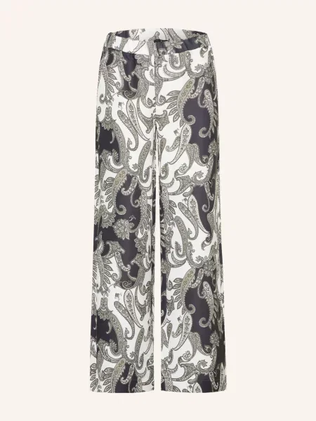 Monari Kalhoty černá / khaki bílá