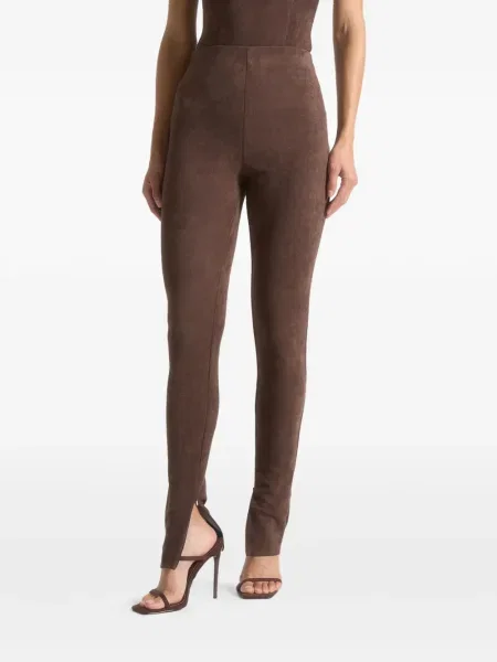 Leggings Manière De Voir din piele de căprioară maro