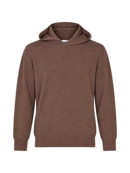 Μάλλινο μακρύς hoodie Altea καφέ