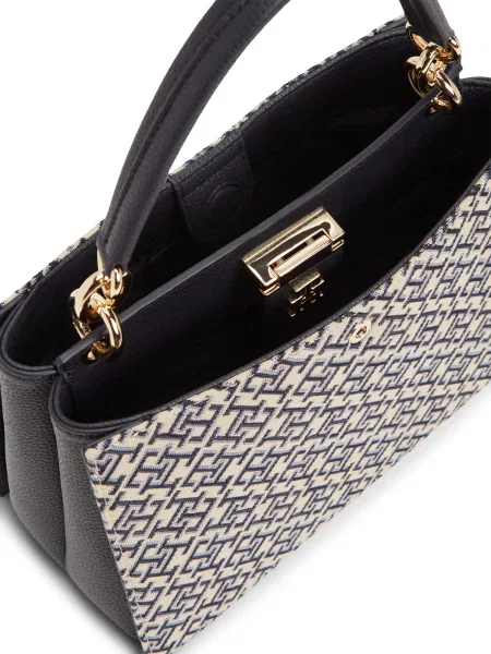 TOMMY HILFIGER Kabelka na rameno béžová / tmavomodrá / svetlomodrá modrá